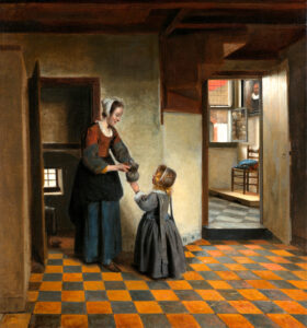 Pieter De Hooch, A Woman with a Child in a Pantry, circa 1658 Oil on canvas, 25.5 x 23.8 in Rijksmuseum, Amsterdam