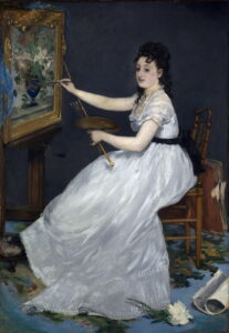 Édouard Manet, Portrait of Eva Gonzales, 1870 Oil on canvas, 75.2 x 52.5 in National Gallery, London