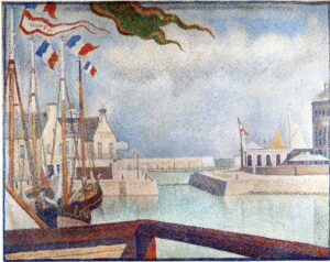 Georges Seurat, Sunday at Port-en-Bessin, 1888 Oil on Canvas, 26 x 32 1/2 in Kröller-Müller Museum, Otterlo, Netherlands