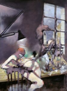 Dorothea Tanning, Still in the Studio, 1979 Oil on canvas, 51 3/16 in x 38 3/16 in Mount Holyoke Museum of Art, South Hadley, Massachusetts