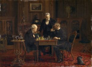 Thomas Eakins, The Chess Players, 1876 Oil on panel, 11.7 x 16.7 in Metropolitan Museum of Art, New York