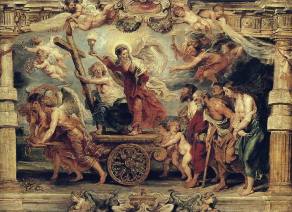 Peter Paul Rubens, Triumph of the Faith - modello, 17th century Oil on panel, 25 x 35.2 in Royal Museums of Fine Arts of Belgium, Brussels