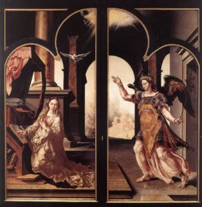 Martin van Heemskerck, Annunciation, 1546 Oil on panel, 103.1 x 48.4 in (each wing) Frans Hals Museum, Haarlem, Netherlands