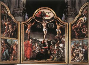 Bernard van Orley, Altarpiece of Calvary, c. 1534 Wood Church of Our Lady, Bruges