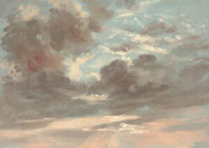 John Constable, Cloud Study: Stormy Sunset, 1821-1822 Oil on paper on canvas, 8 × 10 3/4 in National Gallery of Art, Washington, DC