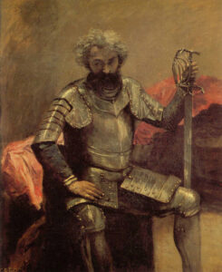 Jean-Baptiste Camille Corot, Man in Armour, from 1868 until 1870 Oil on canvas, 28.9 x 23.2 in Musée d'Orsay, Paris