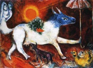 cow-with-parasol Marc Chagall, Cow with a Parasol, 1946 Oil on canvas, 32 x 42 1/2 in Metropolitan Museum of Art, New York