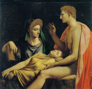 Jean-Auguste-Dominique Ingres, Augustus Listening to the Reading of the Aeneid, c. 1814 Oil on canvas, 54.3 x 55.9 in Royal Museums of Fine Arts of Belgium, Brussels