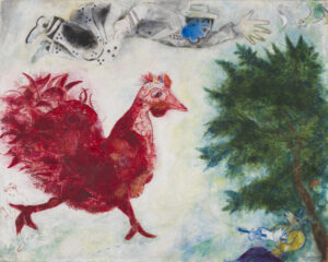 redrooster Marc Chagall, The Red Rooster, 1940 Oil on canvas, 28 3/4 x 36 in Cincinnati Art Museum
