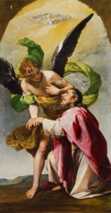 Alonso Cano, The Vision of St John the Evangelist, circa 1638 Oil on canvas, 32.6 x 17.3 in The Wallace Collection, London