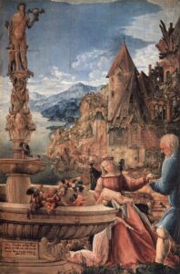Albrecht Altdorfer, Rest on the Flight into Egypt, 1510 Oil on panel, 22.4 x 15 in Staatliche Museen, Berlin