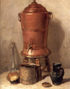 Jean Siméon Chardin, The Copper Drinking Fountain, c. 1734 Oil on wood, 11.2 x 9.1 in Musée du Louvre, Paris