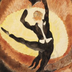 Charles Demuth, In Vaudeville: Acrobatic Male Dancer with Top Hat, 1920 Watercolor, graphite, and charcoal on wove paper Barnes Collection, Philadelphia