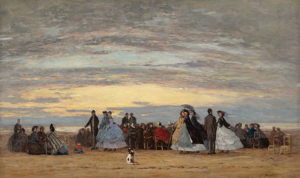 Eugène Boudin, The Beach at Villerville, 1864 Oil on canvas, 17.9 x 30 in National Gallery of Art, Washington DC