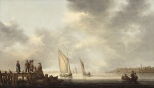 Aelbert Cuyp, A Pier Overlooking Dordrecht, early 1640s Oil on panel, 17.5 x 29.8 in National Gallery of Art, Washington DC