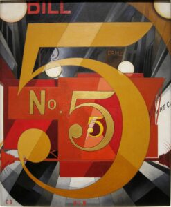 Charles Demuth, I Saw the Figure 5 in Gold, 1928 Oil on board, 35.5 x 30 in Metropolitan Museum of Art, New York