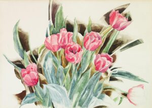 Charles Demuth, Pink Tulips, 1930 Watercolor and graphite on paper 13 5/8 x 19 1/4 inches The Demuth Museum, Lancaster, Pennsylvania
