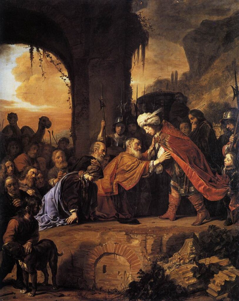 Salomon de Bray, Joseph Receives His Father and Brothers in Egypt, 1655 Oil on canvas, 44.1 x 34.6 in Private collection