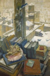 Mstislav Dobuzhinsky, New York Rooftops, my Window in New York, 1943 Oil on cardboard, 30 x 20 in Ashmolean Museum, Oxford