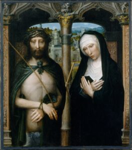 Adriaen Isenbrandt, Christ Crowned with Thorns (Ecce Homo), and the Mourning Virgin, circa 1530–40 Oil on canvas, 41.4 x 36.4 in Metropolitan Museum of Art, New York