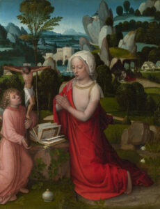 Adriaen Isenbrandt and Albert Cornelis, The Magdalen in a Landscape, 1510 / 1520s Oil on panel, 15.7 x 12.2 in National Gallery, London