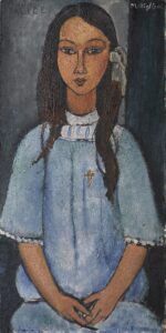 Alice_(Amedeo_Modigliani) Amedeo Modigliani, Alice, circa 1918 Oil on canvas, 30.9 x 15.3 in Statens Museum for Kunst, Copenhagen