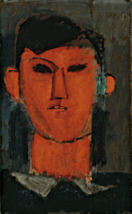 Amedeo_Modigliani,_c.1915,_Portrait_de_Picasso,_oil_on_cardboard,_43.2_x_26.7_cm Amedeo Modigliani, Portrait of Picasso, c.1915 Oil on cardboard, 17 x 10.5 in Private collection