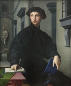 Bronzino, Portrait of Ugolino Martelli, 1540 Oil on panel, 40.1 x 33.4 in Gemäldegalerie, Berlin