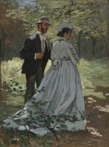 Claude Monet, Bazille and Camille (Study for "Déjeuner sur l'Herbe"), 1865 Oil on canvas, 36 5/8 x 27 1/8 in Unknown location