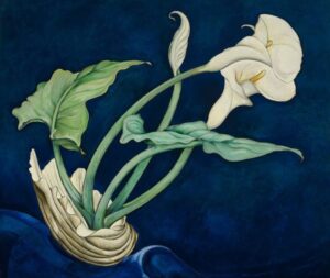 Charles Demuth, Calla Lilies/Bert Savoy, 1927 Oil on board, 40.9 x 47.5 in Crystal Bridges Museum of American Art, Bentonville, Arkansas