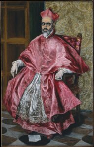 El Greco, Cardinal Fernando Niño de Guevara, circa 1600 Oil on canvas, 67.2 x 42.5 in Metropolitan Museum of Art, New York
