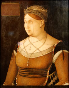 Gentile Bellini, Queen of Cyprus, Catarina Cornaro, circa 1500 Oil on panel, 24.8 x 19.2 in Museum of Fine Arts, Budapest