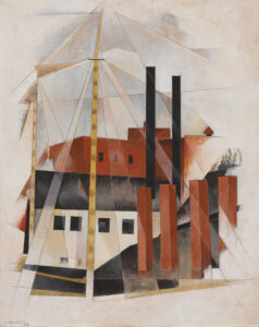 Charles Demuth, Piano Mover's Holiday, 1919 Distemper on composition board, 20 x 15.9 in Barnes Foundation, Philadelphia