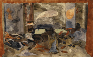 Charles Demuth, The Death of Countess Geschwitz, 1918 Watercolor and graphite on wove paper, 7.9 x 12.9 in Barnes Foundation, Philadelphia