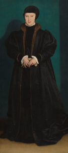 Hans Holbein the Younger, Christina of Denmark, Duchess of Milan, 1538 Oil on oak wood, 70.5 x 32.5 in National Gallery, London