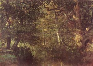 Constant Troyon, Brook Through the Forest, circa 1825-1850 Oil on panel, 12.7 x 18.3 in Louvre, Paris