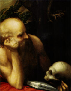 Antonio da Correggio, Saint Jerome, between 1515 and 1518 Oil on panel, 25.1 x 20 in) Royal Academy of Fine Arts of San Fernando, Madrid