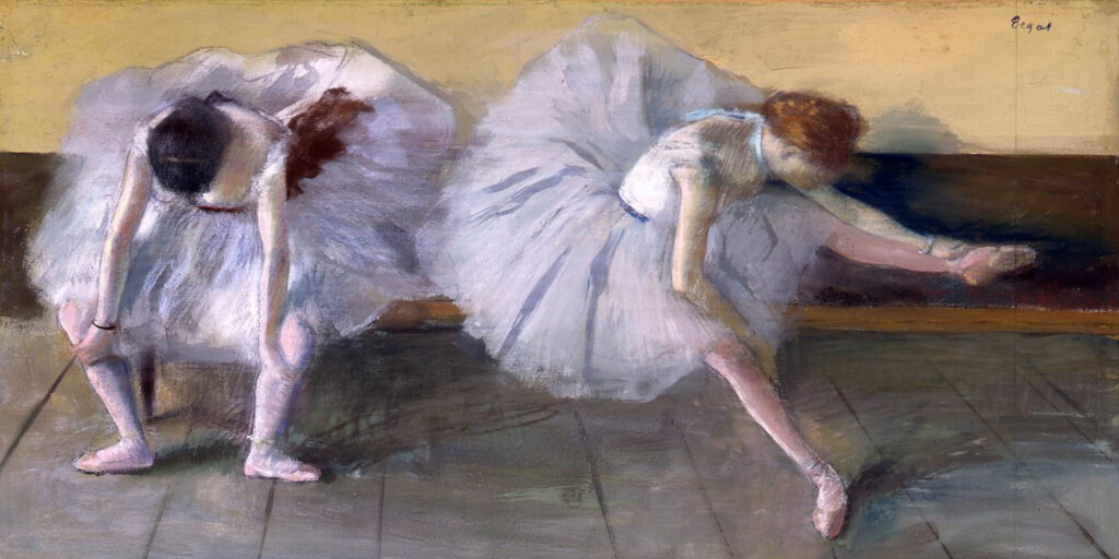 Edgar Degas, Two Dancers, ca. 1879 Pastel and gouache on paper, 18 1/8 x 26 ¼ in Shelburne Museum, Vermont