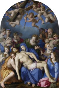 Bronzino, Deposition of Christ, from 1540 until 1545 Oil on panel, 105.5 x 68.1 in Musée des Beaux-Arts et d'Archéologie de Besançon, France