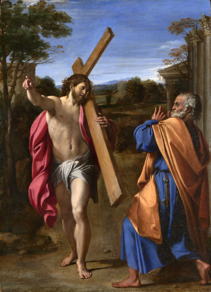 Annibale Carracci, Christ Appearing to Saint Peter on the Appian Way, 1601–1602 Oil on wood, 30.5 × 22.2 in National Gallery, London