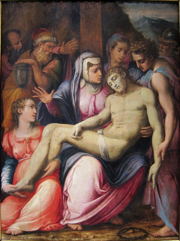 Giorgio Vasari, Pietà, circa 1550 Oil on panel, 68.5 x 51.1 in Musée de la Chartreuse de Douai, France