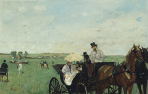 Edgar Degas, At the Races in the Countryside, 1869 Oil on canvas, 14.37 x 22 in Museum of Fine Arts Boston
