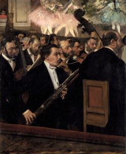 Edgar Degas, The Orchestra at the Opera, circa 1870. Oil on canvas, 22.2 x 17.7 in Musée d'Orsay, Paris