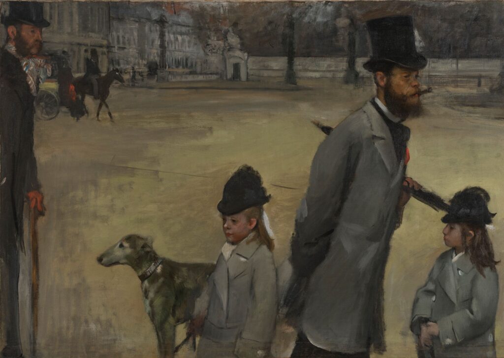 Edgar Degas, Place de la Concorde, 1875 Oil on canvas, 30.8 x 46.2 in Hermitage Museum, St Petersburg