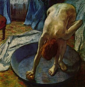 Edgar Degas, Woman in a Tub, 1886 Pastel on paper, 27.5 x 27.5 in Hill-Stead Museum, Farmington, Connecticut