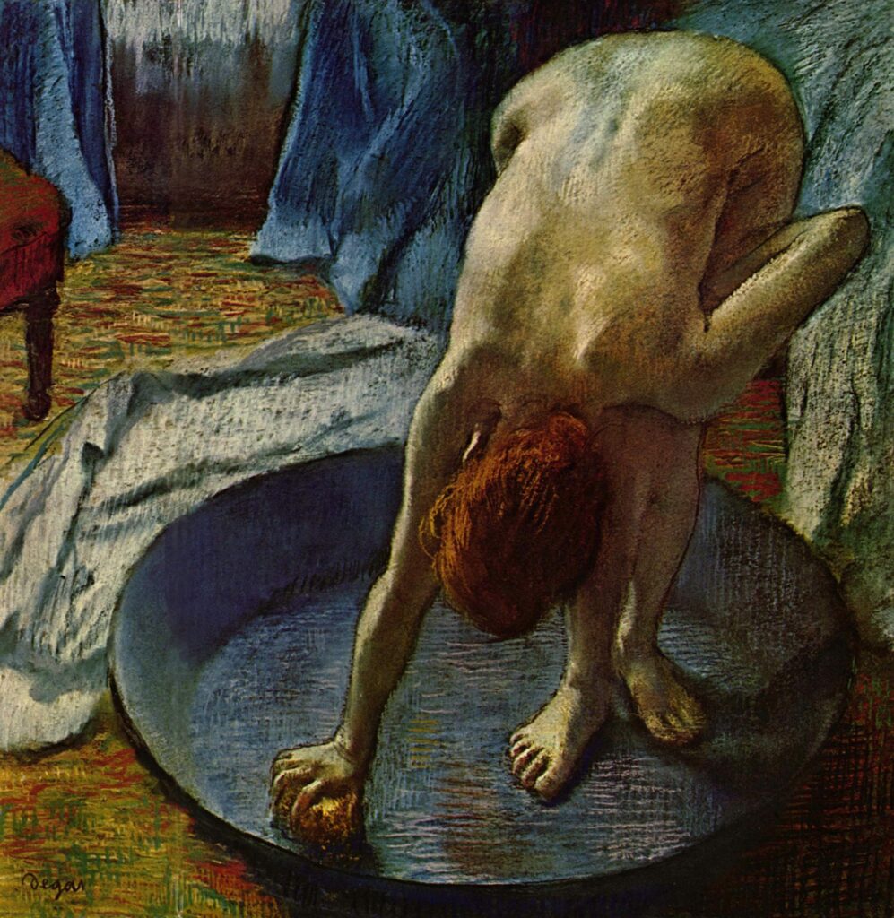 Edgar Degas, Woman in a Tub, 1886 Pastel on paper, 27.5 x 27.5 in Hill-Stead Museum, Farmington, Connecticut