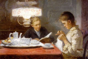 Elin Danielson-Gambogi, Sisters, 1891 Oil on canvas, 14.5 x 21.6 in Private collection