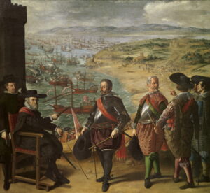 Francisco de Zurbarán, Defence of Cadiz against the English, between 1634 and 1635 Oil on canvas, 118.8 x 10.5 ft Museo del Prado, Madrid