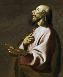 Francisco de Zurbarán, Saint Luke as a Painter Before Christ on the Cross, Probable Self-Portrait, c. 1635-1640 Oil on canvas, 80.3 x 48 in Museo del Prado, Madrid