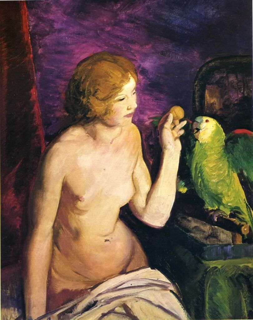George Wesley Bellows, Nude with Parrot, 1915 Oil on canvas, 40 x 32 in Private collection